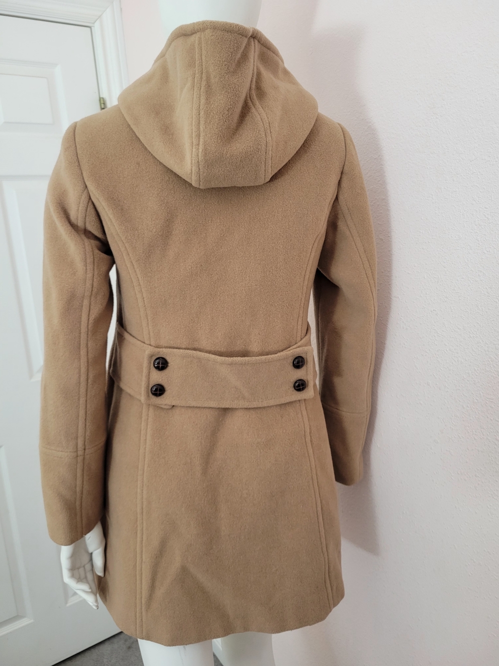 Tommy Hilfiger American Classics Wool Blend Camel Tan Coat Jacket Size 4 - Picture 3 of 9
